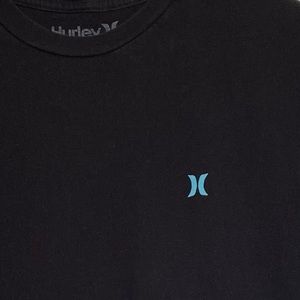 Hurley T-shirt Mens Medium - Black with Teal Logo